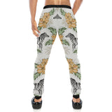 Zebra Hibiscus Pattern Unisex Casual Sweatpants