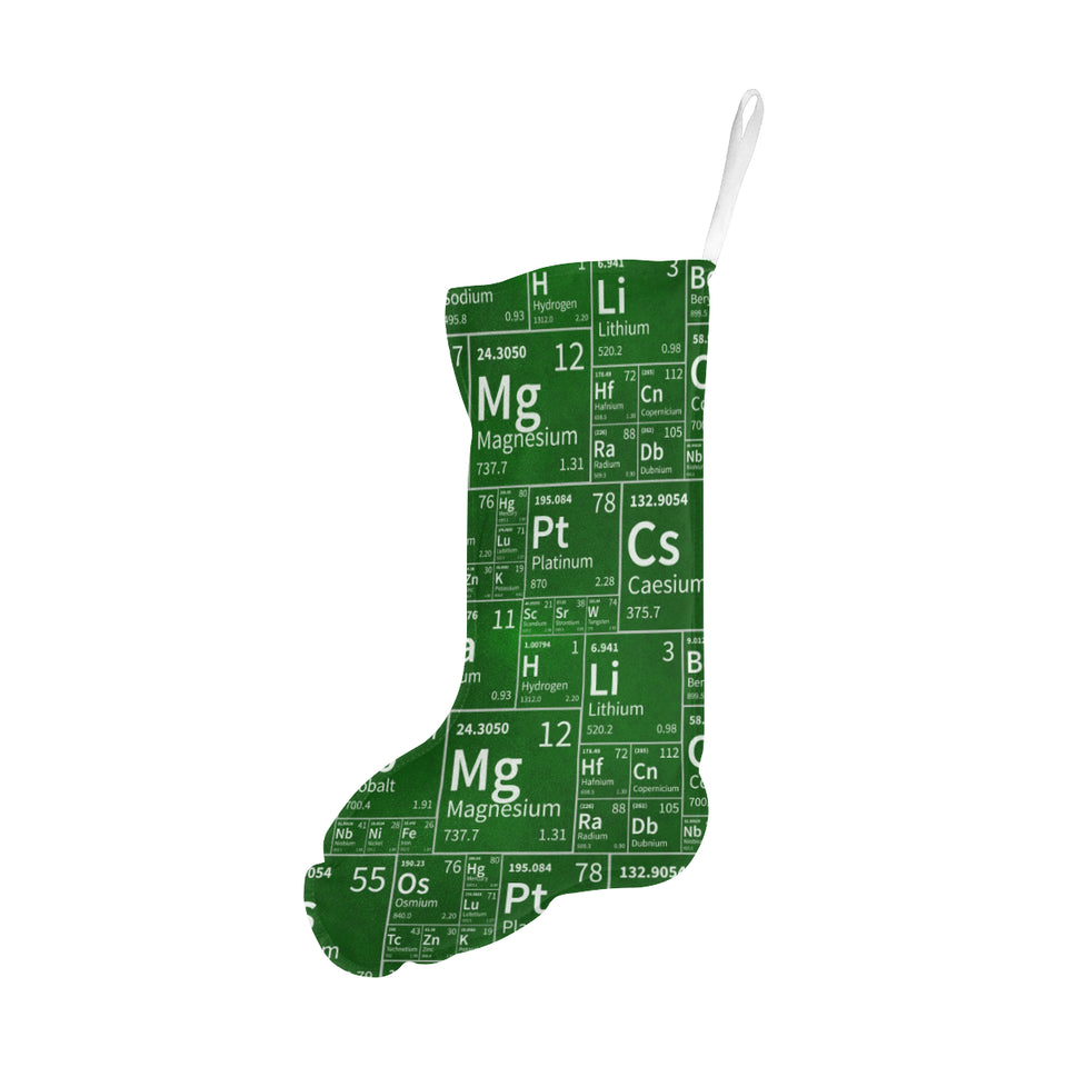 Chemistry Periodic Table Pattern Print Design 04 Christmas Stocking