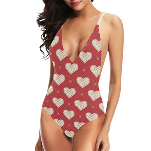 Heart Red Pattern Women's One-Piece Swimsuit