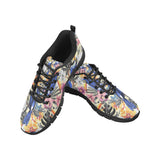 Toucan Leaves Flower Pattern Men's Sneakers Black