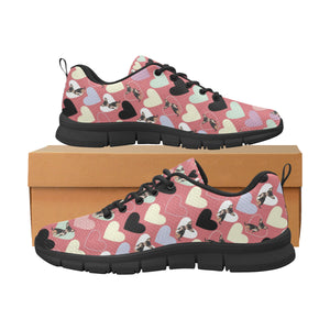 Chihuahua Heart Pink Pattern Men's Sneakers Black