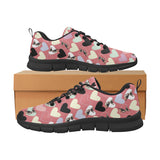 Chihuahua Heart Pink Pattern Men's Sneakers Black