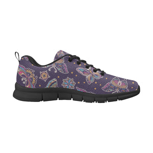 Butterfly Star Pokka Dot Pattern Men's Sneakers Black