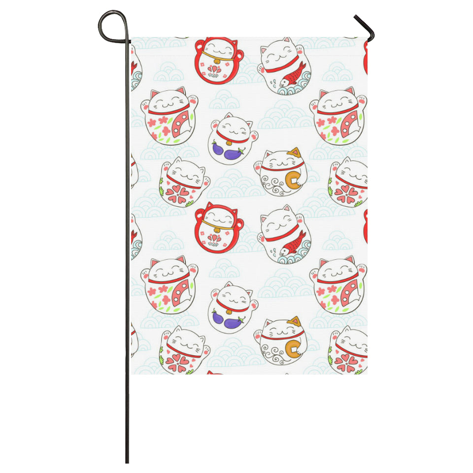 Meneki Neko Lucky Cat Pattern House Flag Garden Flag