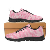 Pink Camo Camouflage Pattern Men's Sneakers Black