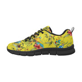 Colorful Parrot Pattern Men's Sneakers Black