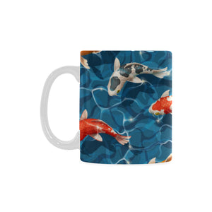 Koi Fish Carp Fish in Water Pattern Classical White Mug (FulFilled In US)