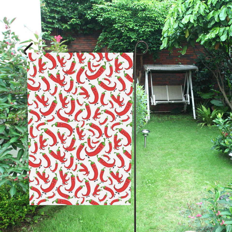 Red Chili Pattern House Flag Garden Flag