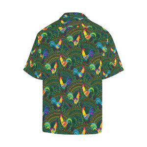 Rooster Chicken Pattern Theme Men's All Over Print Hawaiian Shirt