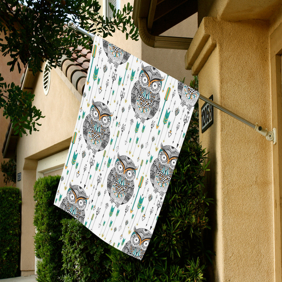 Owl Arrow Pattern House Flag Garden Flag