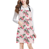 Red Pink Orchid Hibiscus Pattern Adjustable Apron