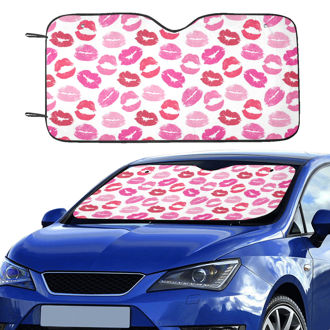 Lips Pattern Print Design 05 Car Sun Shade