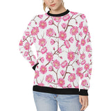 Pink Sakura Pattern Women's Crew Neck Sweatshirt
