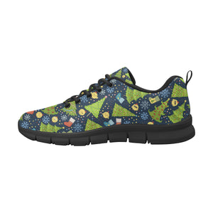 Christmas Tree Snowflake Pattern Men's Sneakers Black