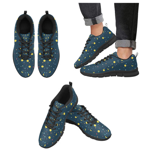 Moon Star Pattern Men's Sneakers Black