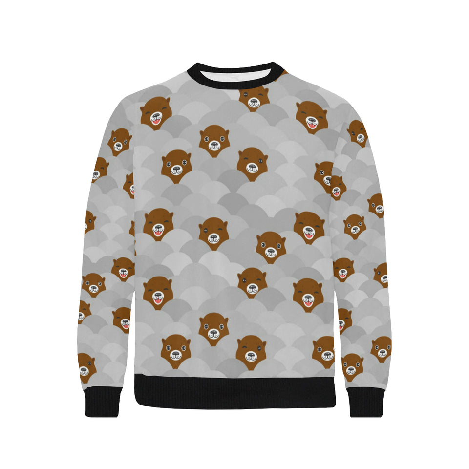 Cute Otter Pattern Men's Crew Neck Sweatshirt