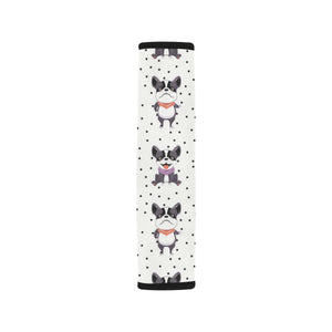 Cute Boston Terrier Pokka Dot Pattern Car Seat Belt Cover