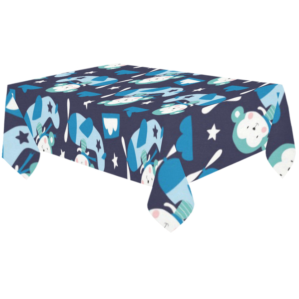 Monkey in Airplane Pattern Tablecloth