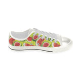 Watermelon Theme Pattern Women's Low Top Canvas Shoes White