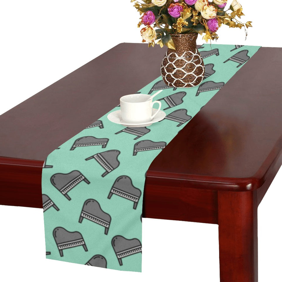 Piano Pattern Print Design 04 Table Runner