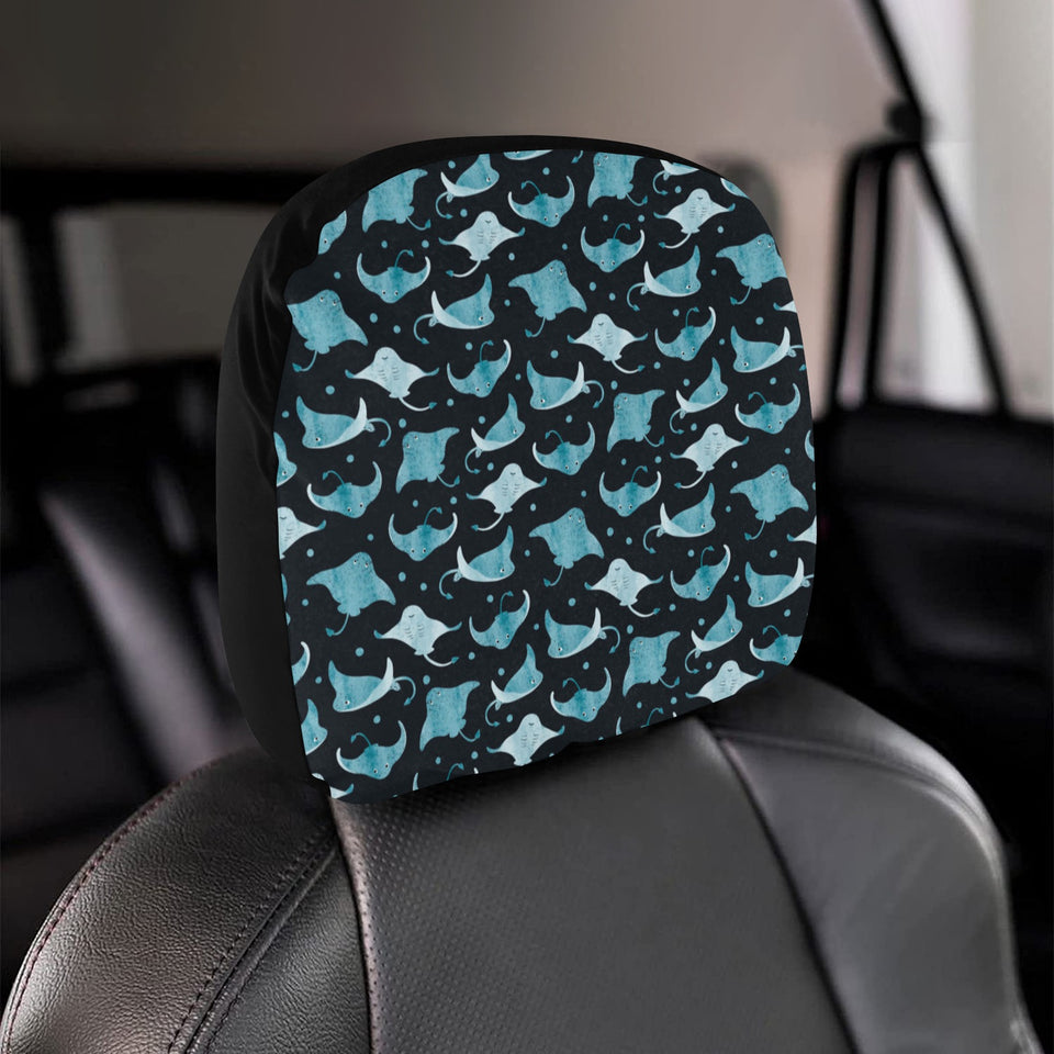 Stingray Pattern Print Design 04 Car Headrest Cover