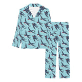 Swallow Pattern Print Design 01 Women's Long Pajama Set