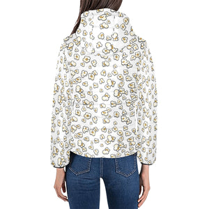 Popcorn Pattern Print Design 04 Women's Padded Hooded Jacket