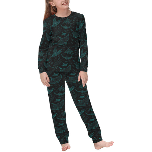 Stingray Pattern Print Design 02 Kids' Boys' Girls' All Over Print Pajama Set