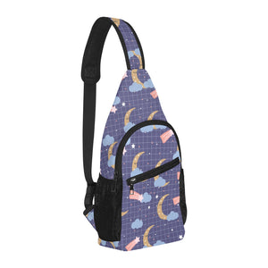 Moon Star Could Pattern All Over Print Chest Bag