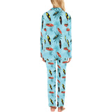 Surfboard Pattern Print Design 03 Women's Long Pajama Set