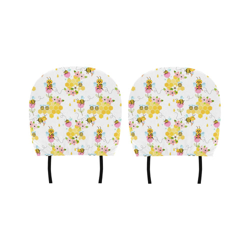 Cute Bee Pattern Car Headrest Cover