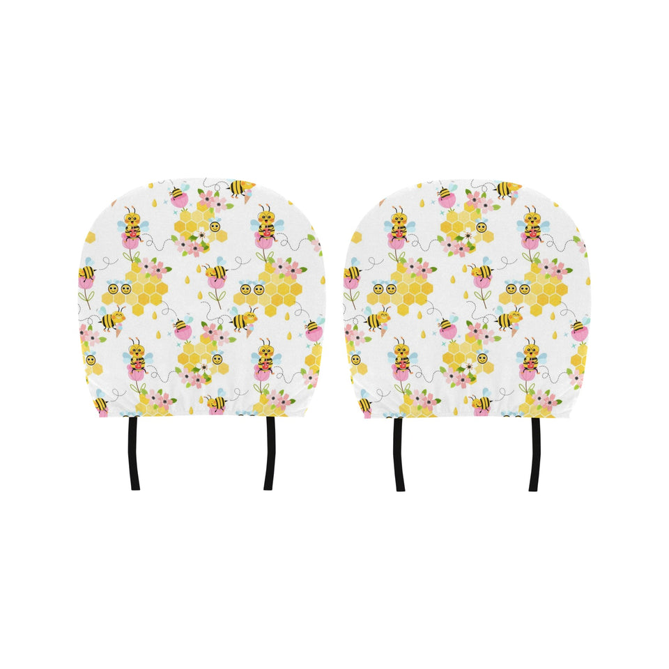 Cute Bee Pattern Car Headrest Cover