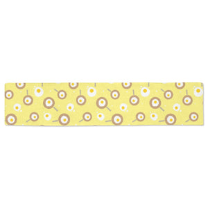 Fried Eggs Pattern Print Design 03 Table Runner