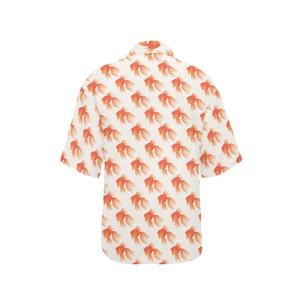 Goldfish Pattern Print Design 05 Women's All Over Print Hawaiian Shirt