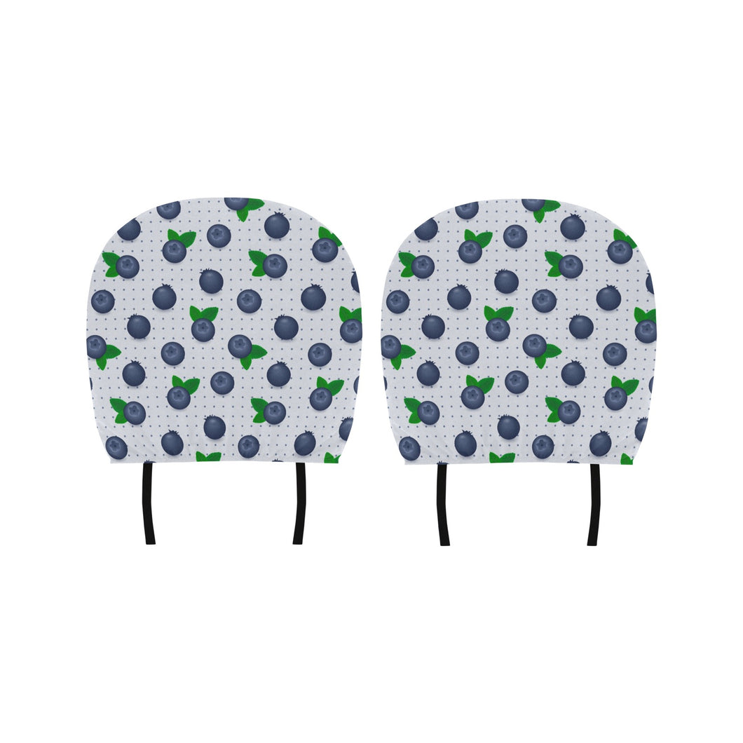 Blueberry Pokka Dot Pattern Car Headrest Cover