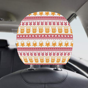 Beer Sweater Printed Pattern Car Headrest Cover