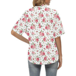 Rose Pattern Print Design 02 Women's All Over Print Hawaiian Shirt