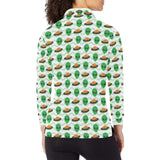 Alien Pattern Print Design 02 Women's Long Sleeve Polo Shirt