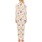 Teddy Bear Pattern Print Design 01 Women's All Over Print Pajama Set