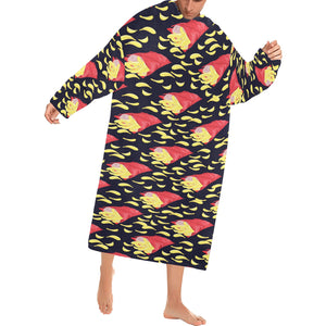 Potato Chips Pattern Print Design 05 Blanket Robe with Sleeves