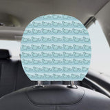 Hippopotamus Pattern Print Design 02 Car Headrest Cover