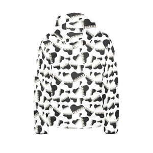 Piano Pattern Print Design 02 Kids' Boys' Girls' Padded Hooded Jacket