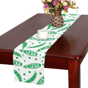 Green Peas Pattern Print Design 01 Table Runner