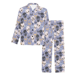 Alien Pattern Print Design 05 Men's Long Pajama Set