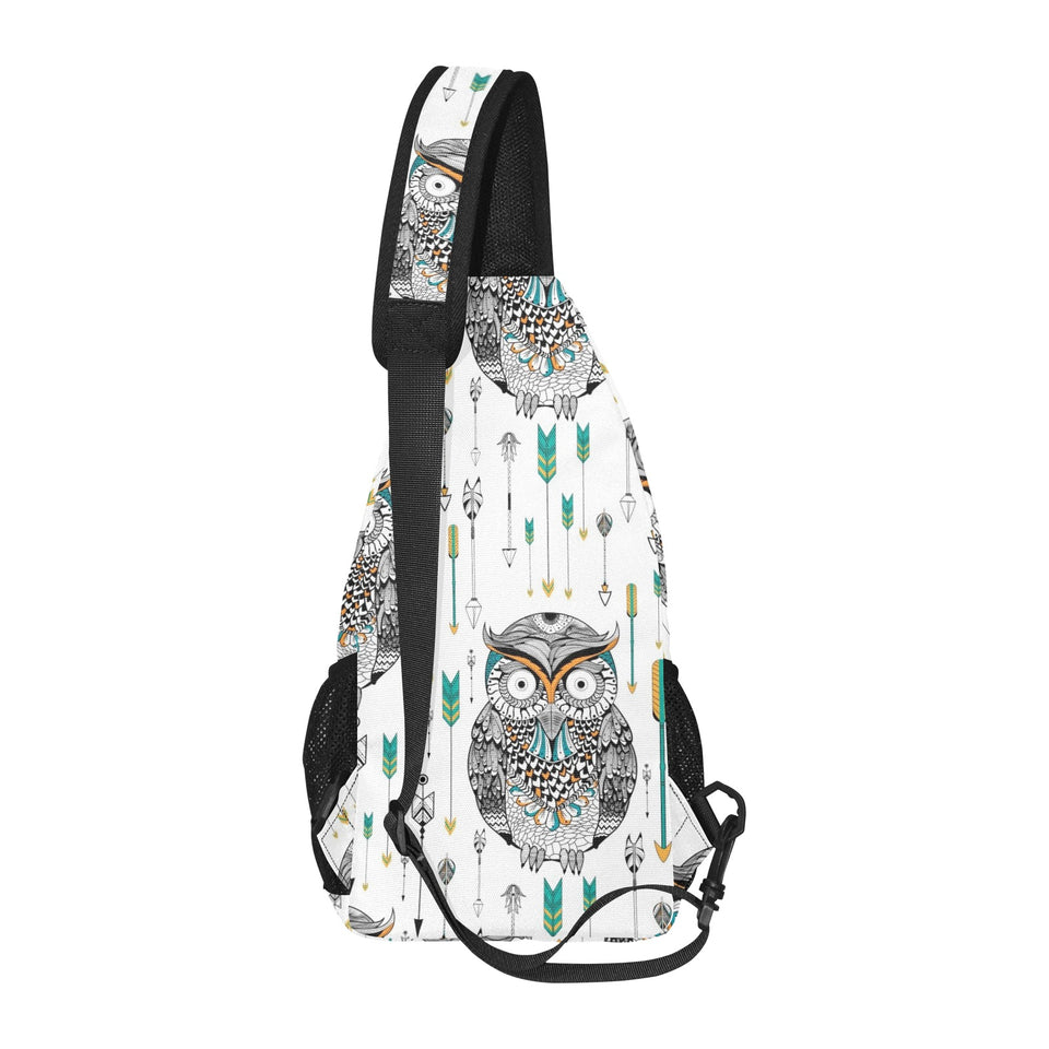 Owl Arrow Pattern All Over Print Chest Bag