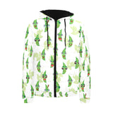 Green Peas Pattern Print Design 04 Men's Padded Hooded Jacket(ModelH42)