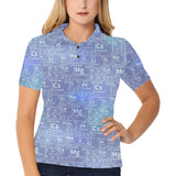 Chemistry Periodic Table Pattern Print Design 02 Women's All Over Print Polo Shirt