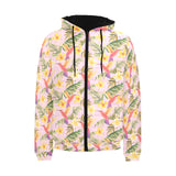 Hummingbird Pattern Print Design 03 Men's Padded Hooded Jacket(ModelH42)