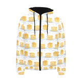 Pancake Pattern Print Design 01 Men's Padded Hooded Jacket(ModelH42)