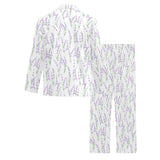 Eiffel Tower Lavender Pattern Print Design 01 Men's Long Pajama Set